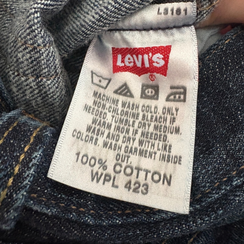 Levis 501 Jeans Mens 40X30 Blue Original Straight Button Fly Dark Faded Denim - Picture 14 of 16